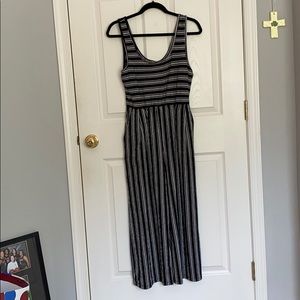 Comfy black and white striped jump suit